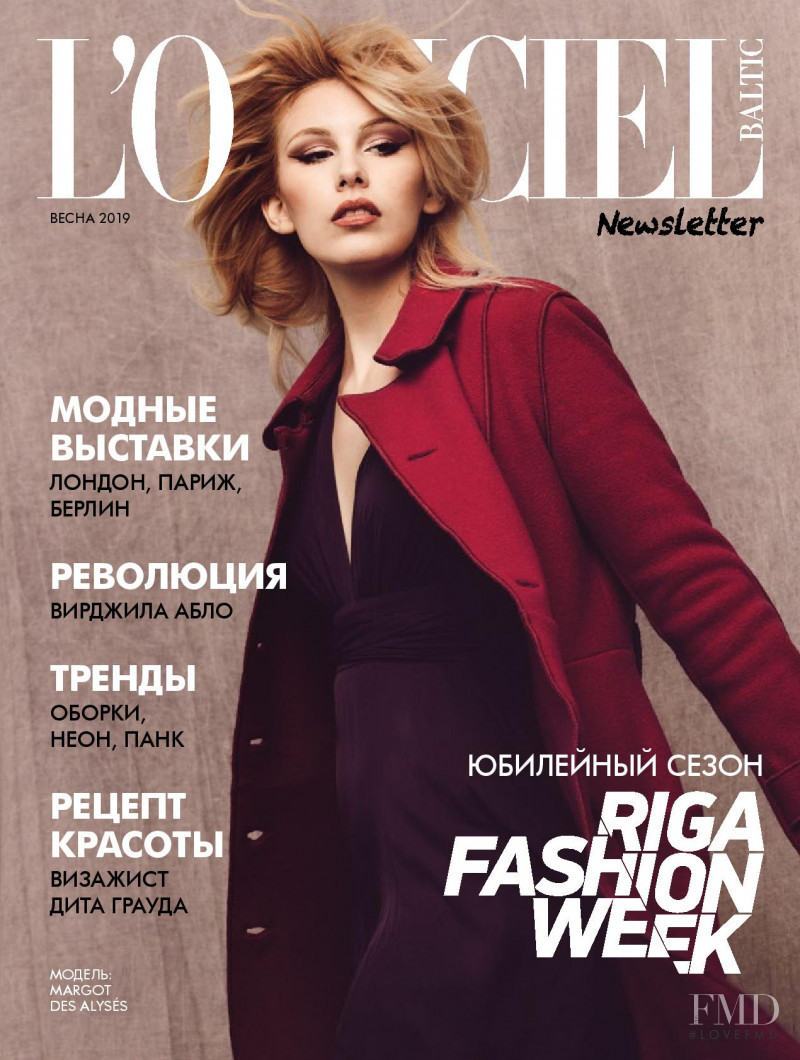 Margot Des Alyses featured on the L\'Officiel Newsletter Baltic cover from March 2019