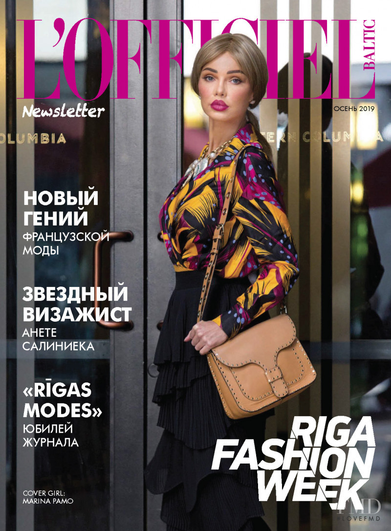 Marina Pamo featured on the L\'Officiel Newsletter Baltic cover from September 2019