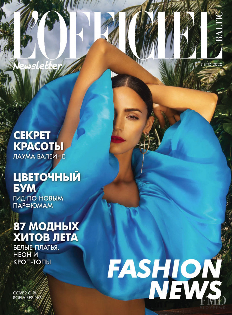 Sofia Resing featured on the L\'Officiel Newsletter Baltic cover from June 2020