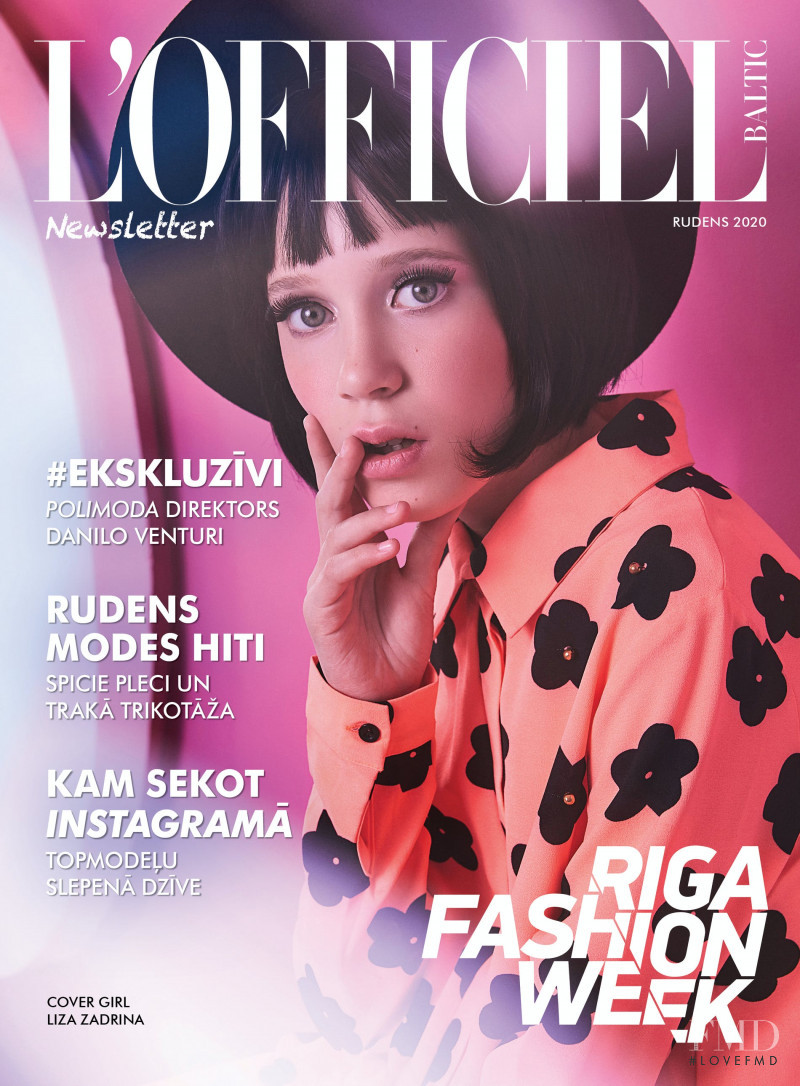 Liza Zadrina featured on the L\'Officiel Newsletter Baltic cover from September 2020