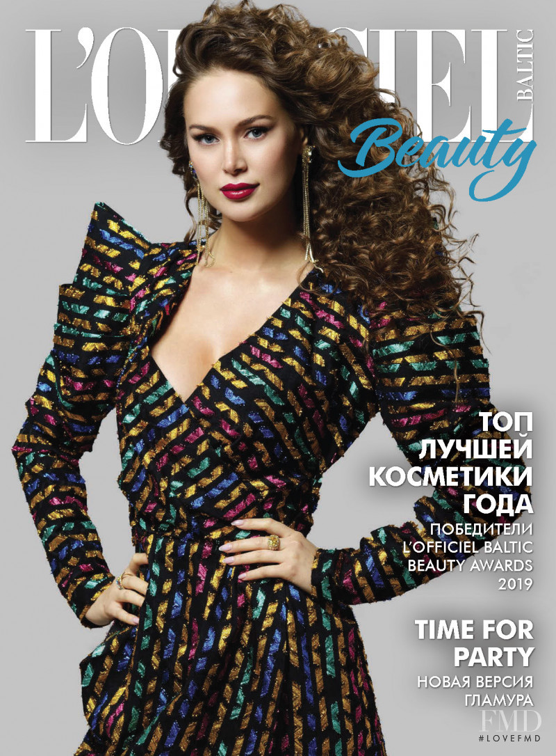 Anastasia Lavrenova featured on the L\'Officiel Beauty Baltic cover from December 2019