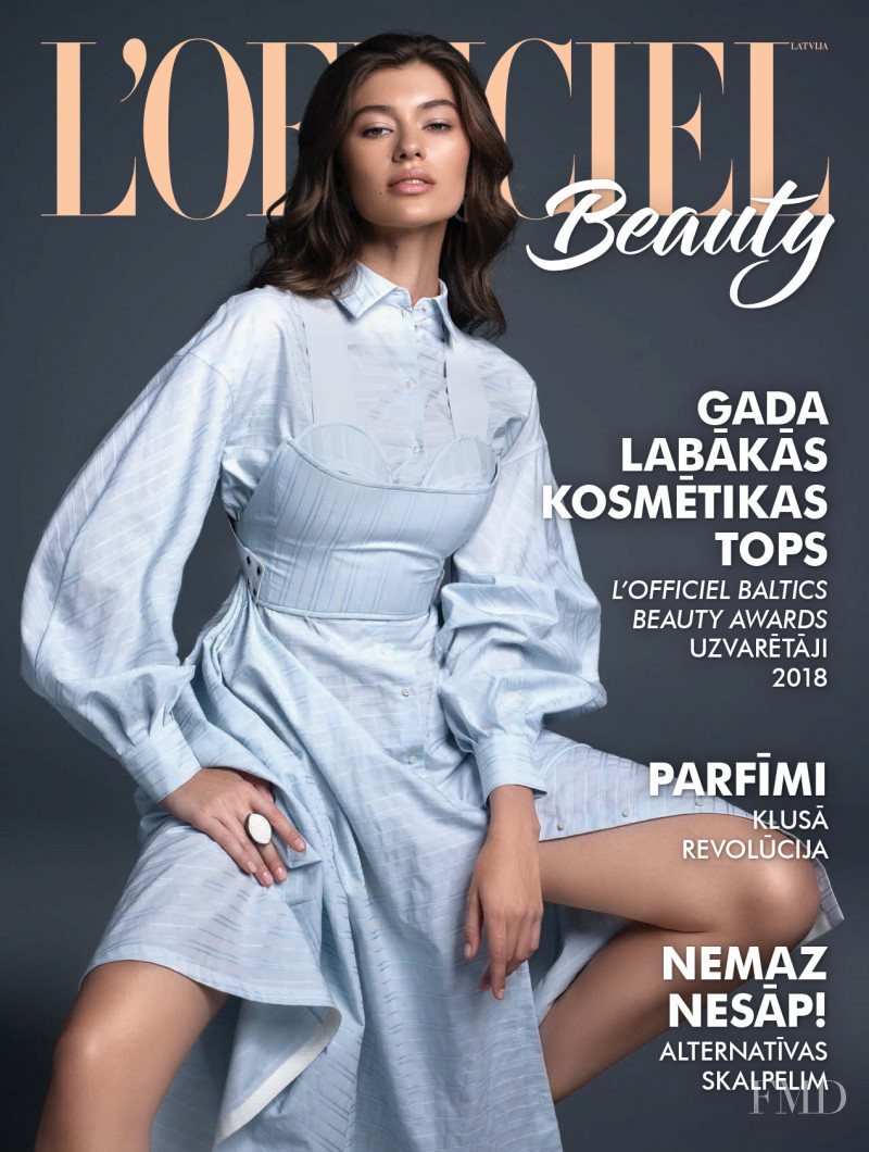 Veronika Istomina featured on the L\'Officiel Beauty Latvia cover from December 2018