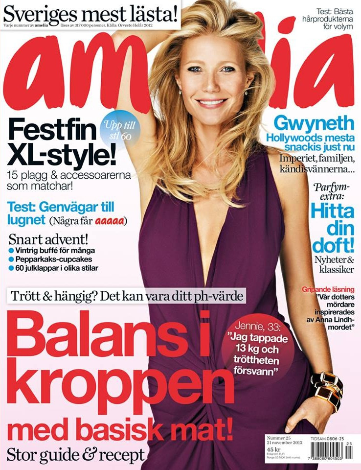 Gwyneth Paltrow featured on the Amelia cover from November 2013