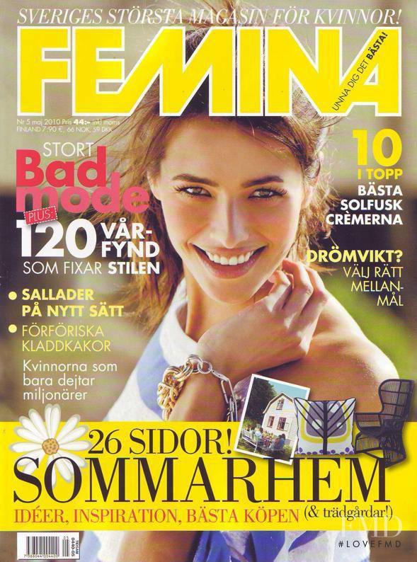 Claudia Raba featured on the Femina Denmark cover from May 2010
