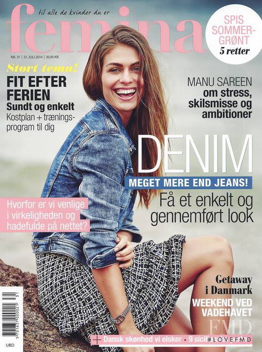 Adriana Novakov featured on the Femina Denmark cover from July 2014