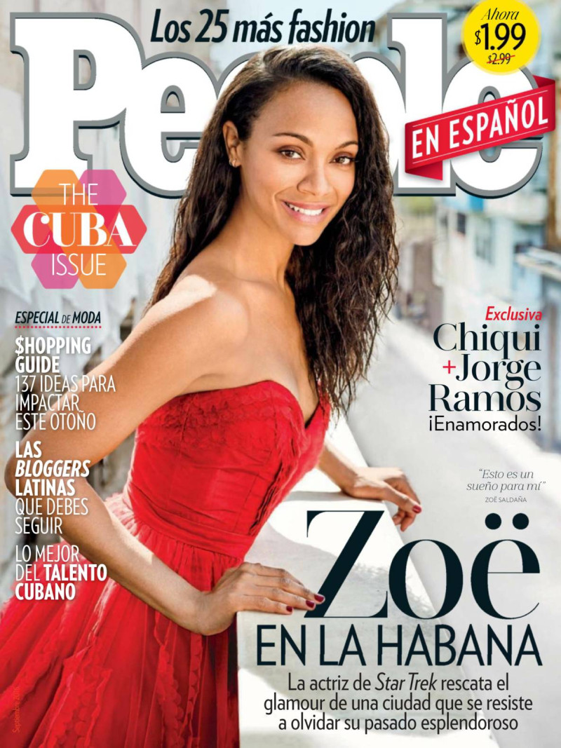 Zoe Saldana featured on the People en Español cover from September 2016