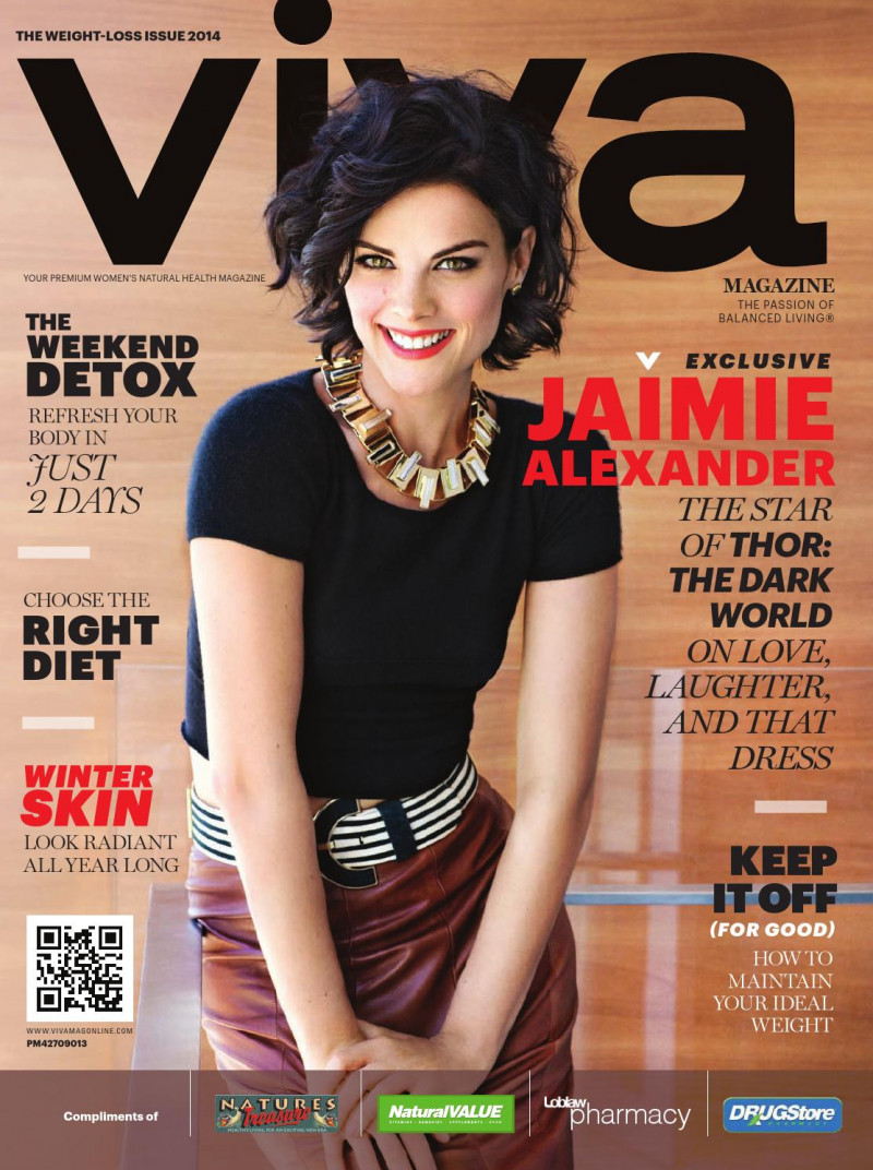 Jaimie Alexander featured on the Viva Canada cover from January 2014