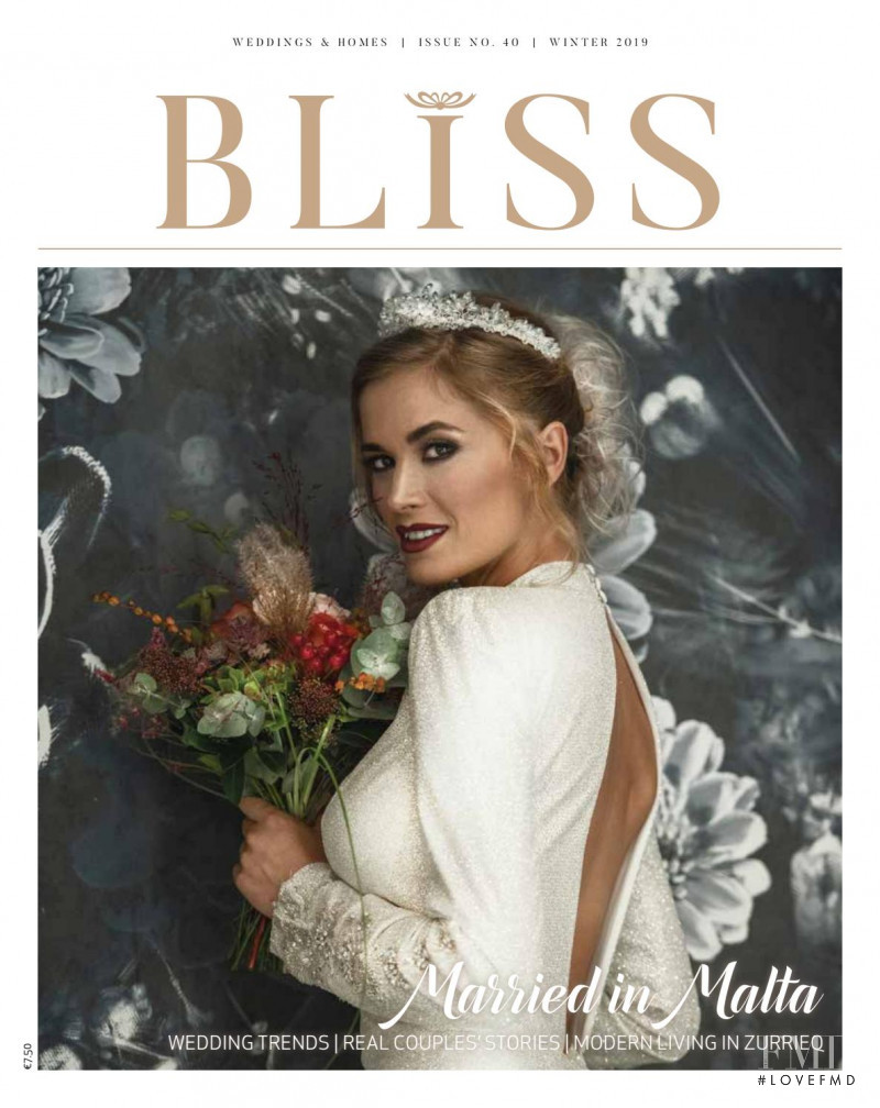 Gabriela featured on the Bliss Weddings & Homes cover from December 2019