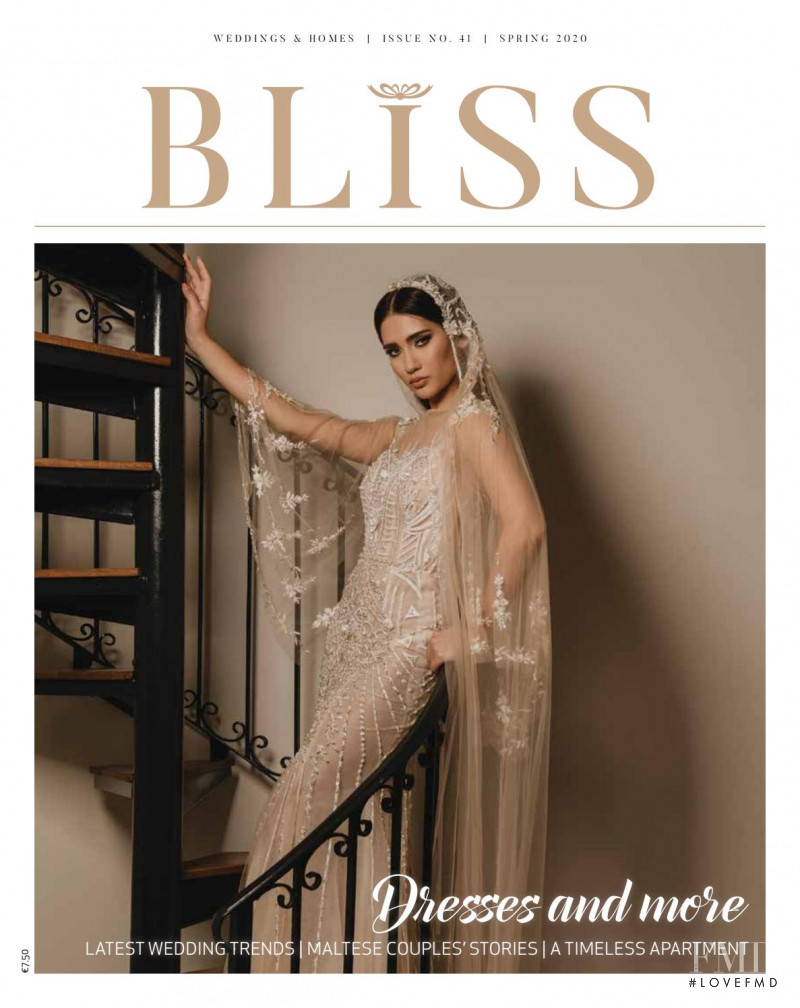 Amy Zahra featured on the Bliss Weddings & Homes cover from March 2020