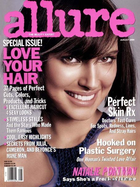 Natalie Portman featured on the Allure cover from August 2004