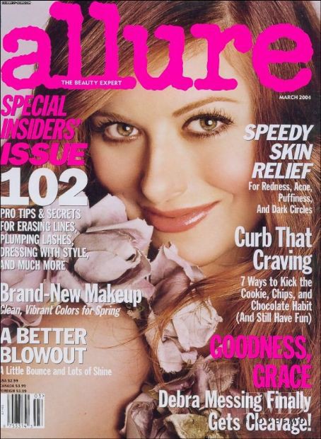 Debra Messing featured on the Allure cover from March 2004