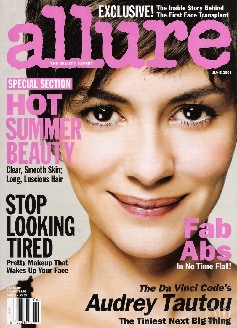 Audrey Tautou featured on the Allure cover from June 2006