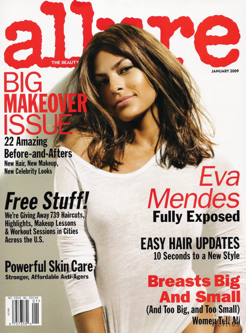 Eva Mendes featured on the Allure cover from January 2009