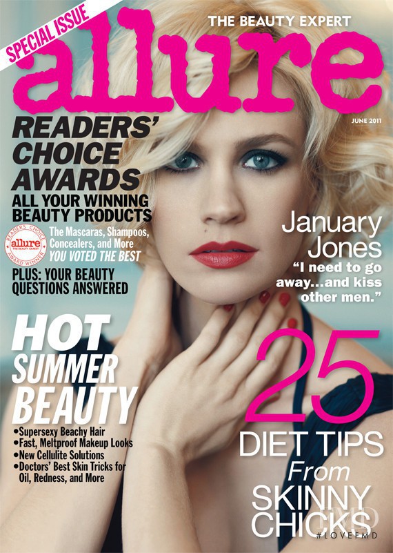 January Jones featured on the Allure cover from June 2011