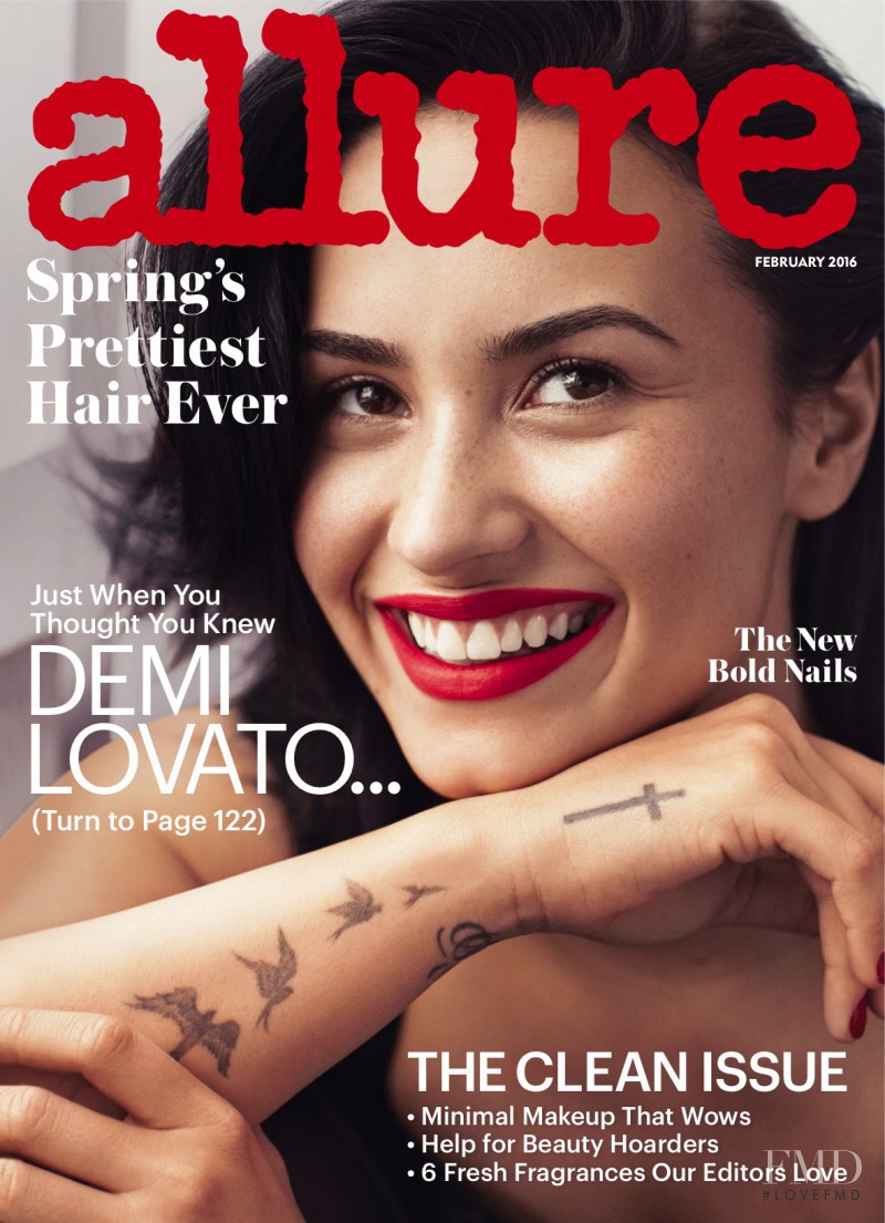 Demi Lovato featured on the Allure cover from February 2016