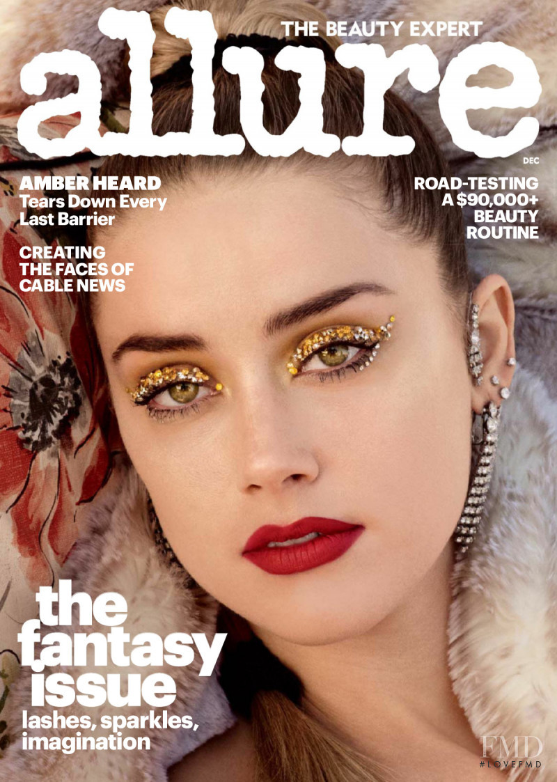 Amber Heard featured on the Allure cover from December 2017