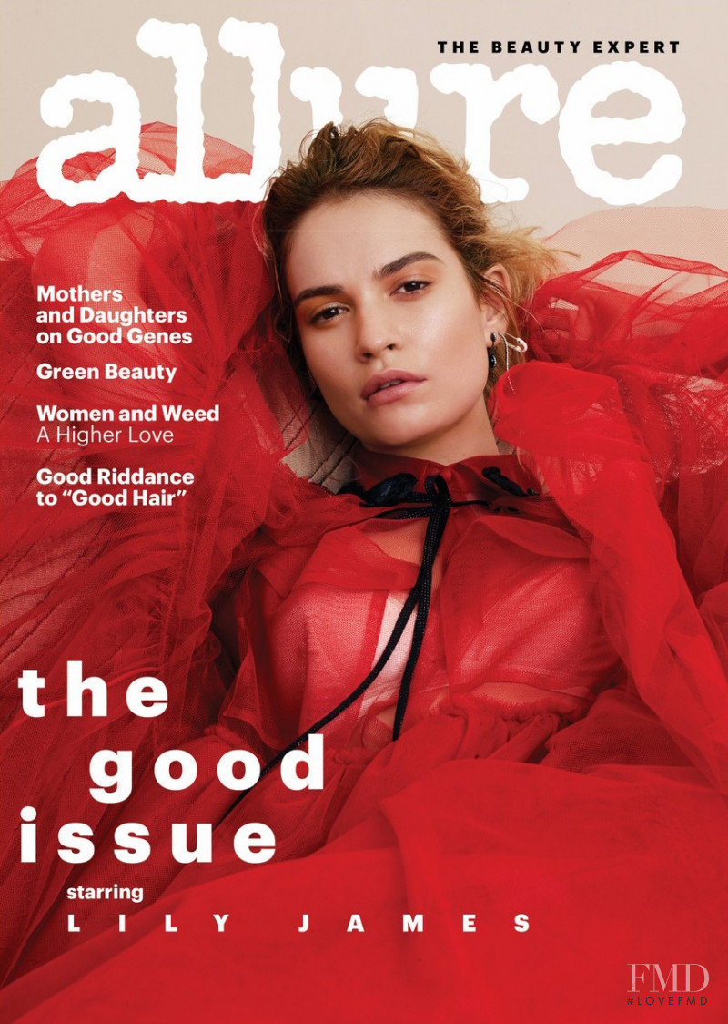 Lily James featured on the Allure cover from August 2018