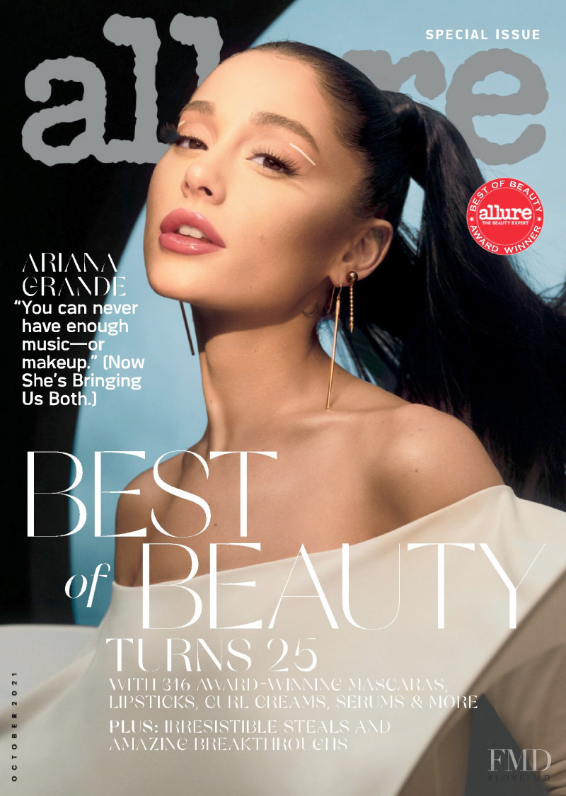 Ariana Grande featured on the Allure cover from October 2021
