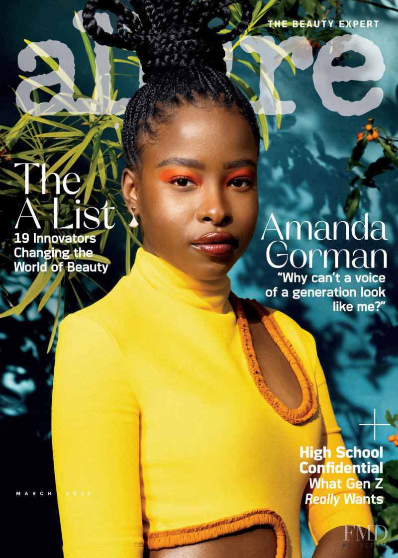 Amanda Gorman featured on the Allure cover from March 2022