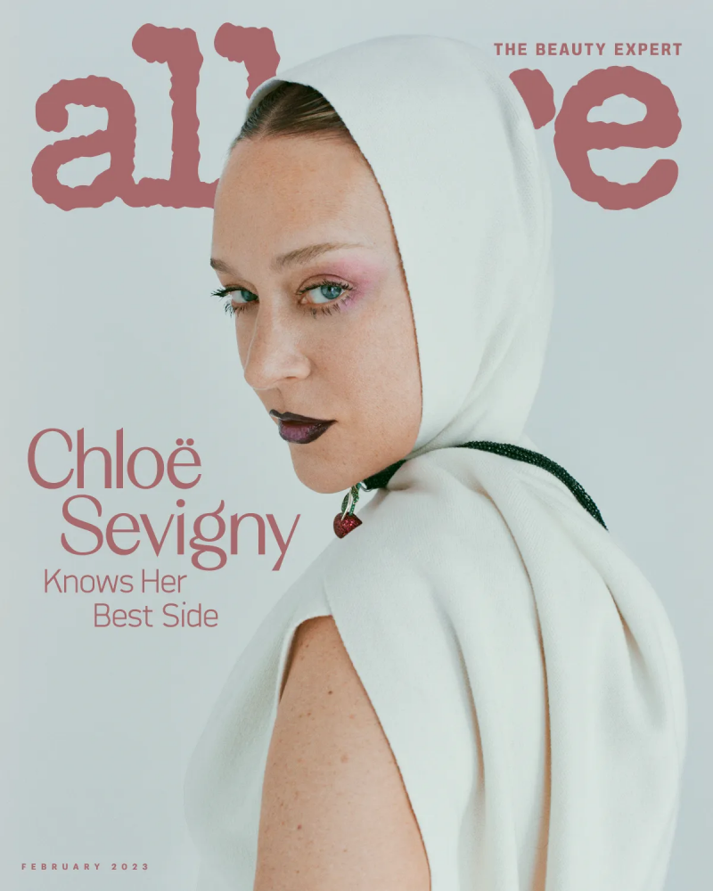Chloe Sevigny featured on the Allure cover from February 2023