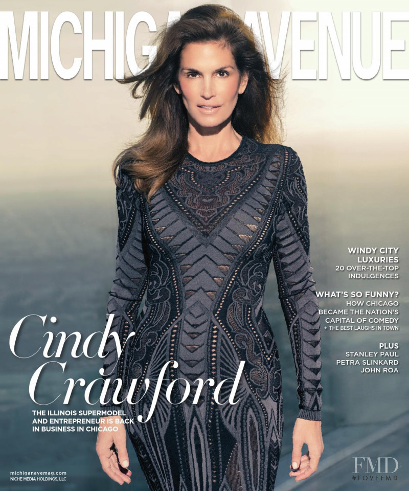 Cindy Crawford featured on the Michigan Avenue cover from November 2014