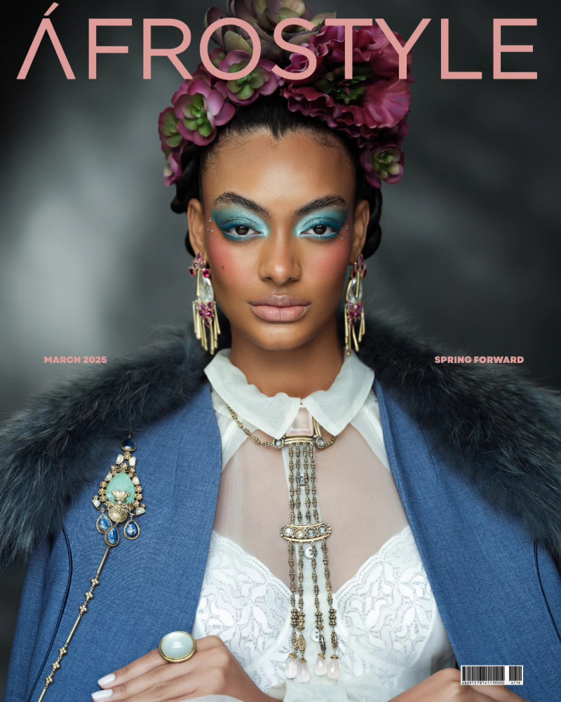 Luiza Moura featured on the AfroStyle Magazine cover from March 2025
