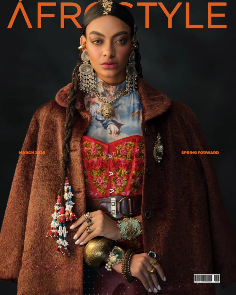 Luiza Moura featured on the AfroStyle Magazine cover from March 2025