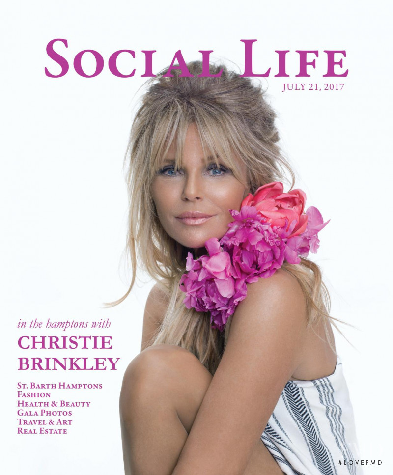 Christie Brinkley featured on the Social Life cover from July 2017