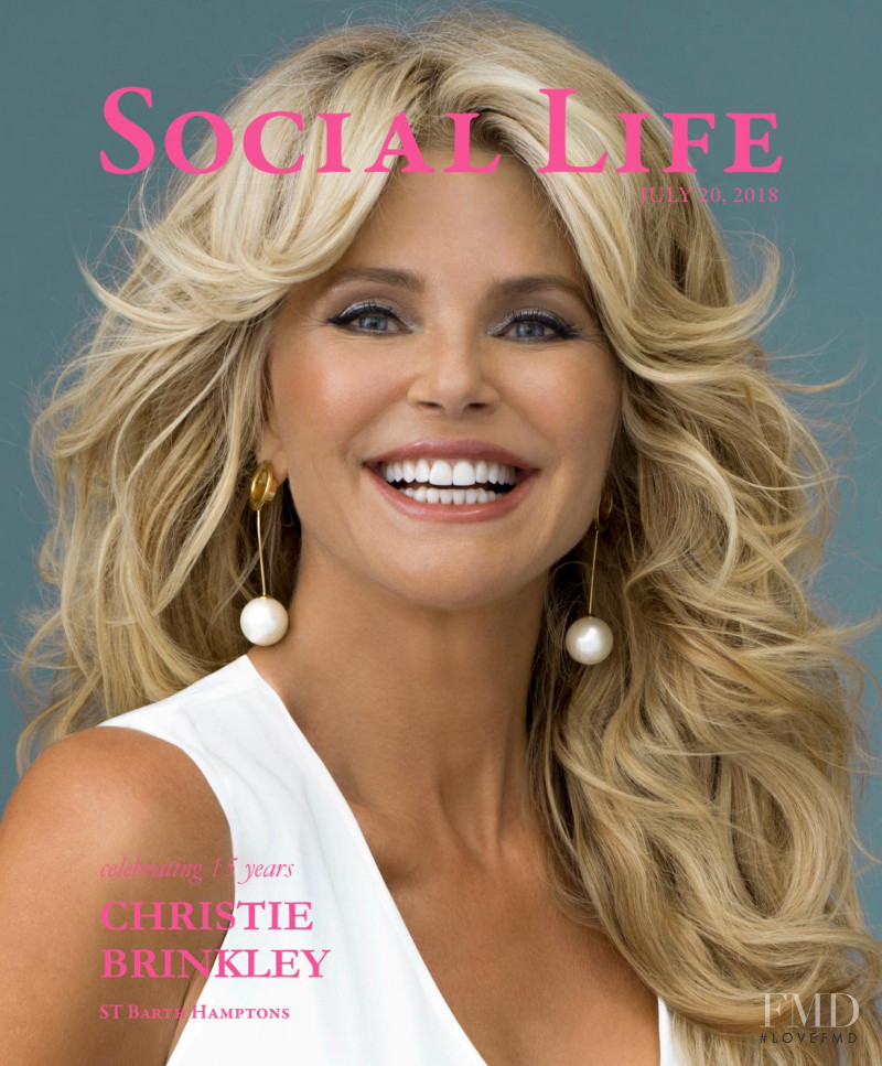 Christie Brinkley featured on the Social Life cover from July 2018