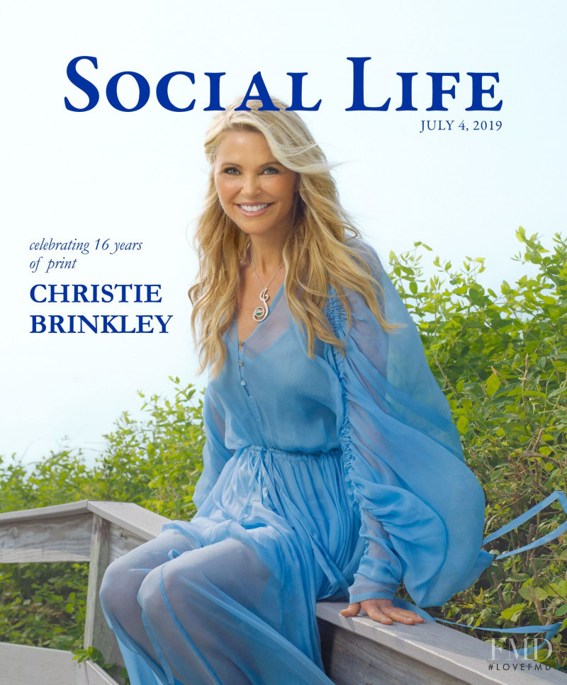Christie Brinkley featured on the Social Life cover from July 2019