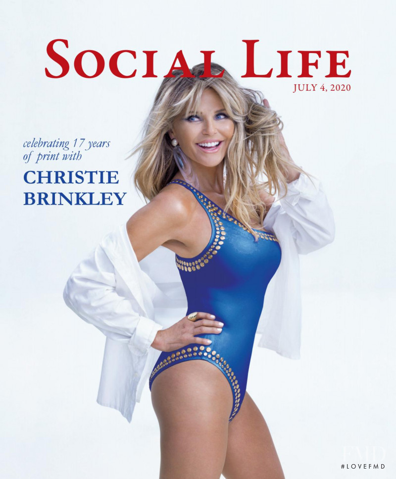 Christie Brinkley featured on the Social Life cover from July 2020