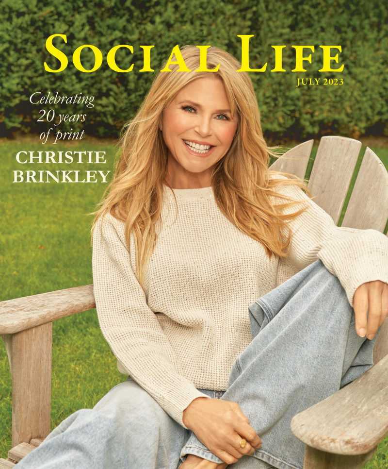 Christie Brinkley featured on the Social Life cover from July 2023