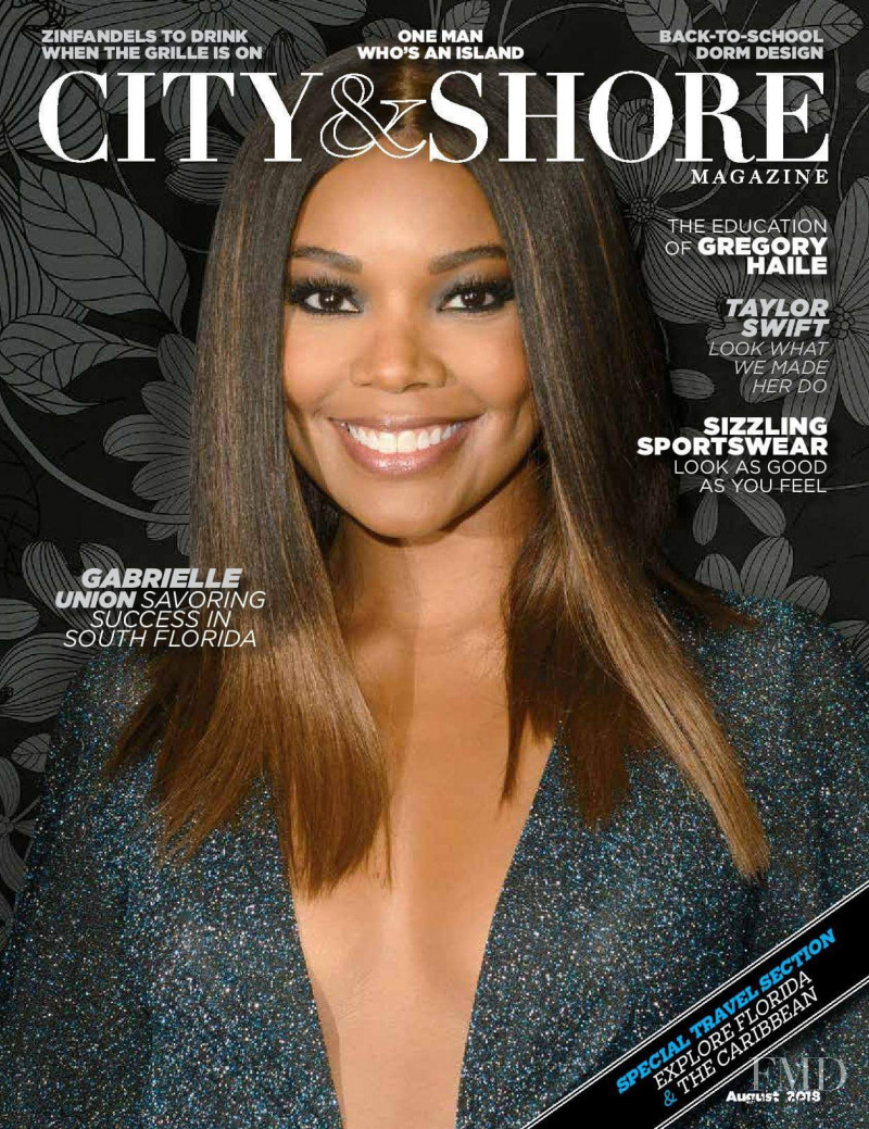 Gabrielle Union featured on the City & Shore Magazine cover from August 2018