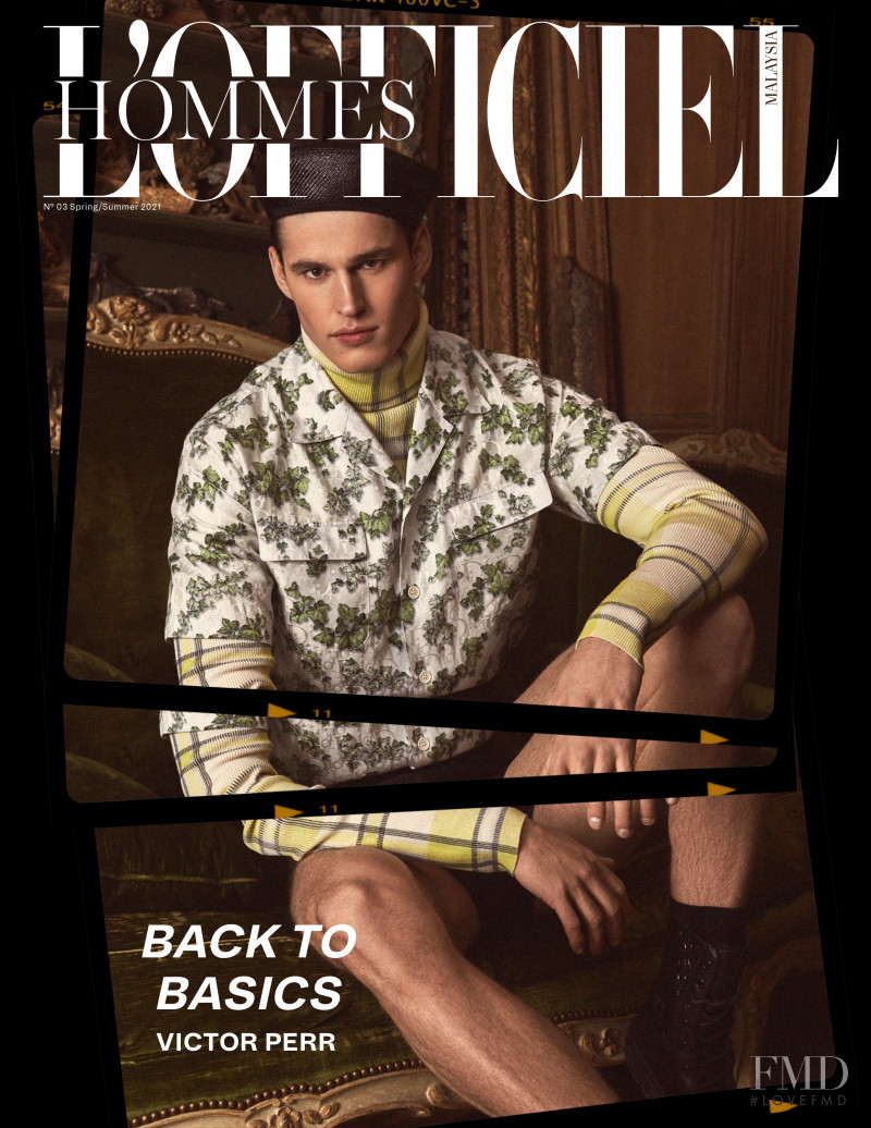 Victor Perr featured on the L\'Officiel Hommes Malaysia cover from March 2021
