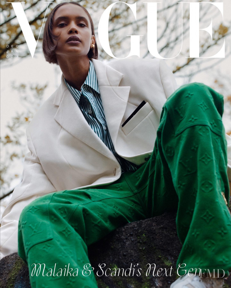 Malaika Holmen featured on the Vogue Scandinavia cover from December 2021