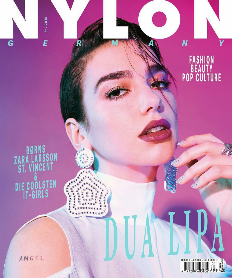 Dua Lipa featured on the Nylon Germany cover from January 2018