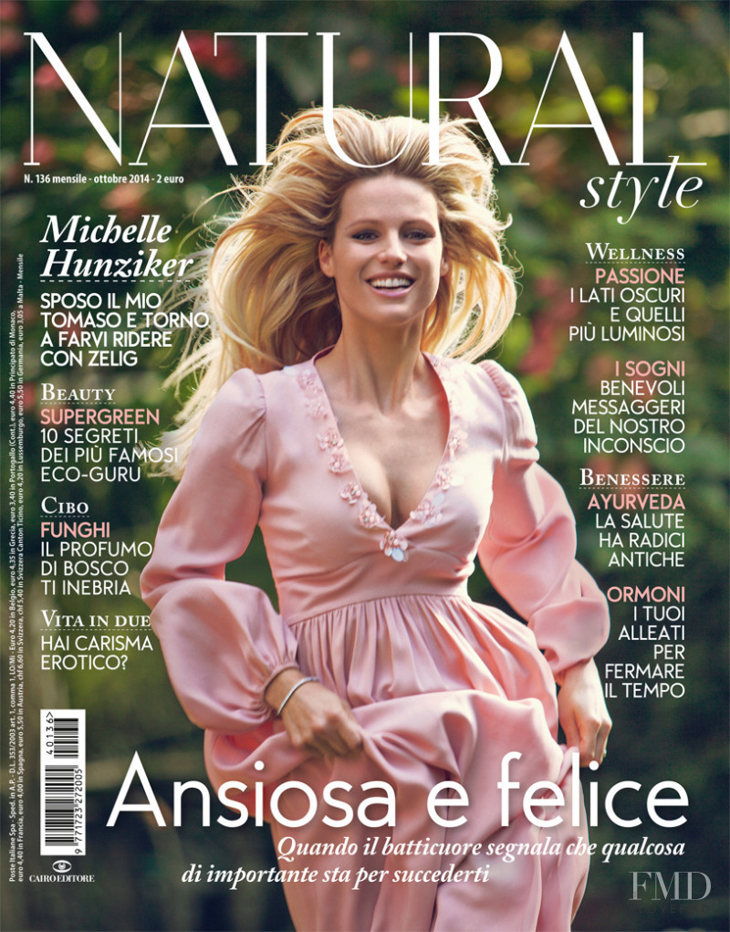 Michelle Hunziker featured on the Natural Style cover from October 2014