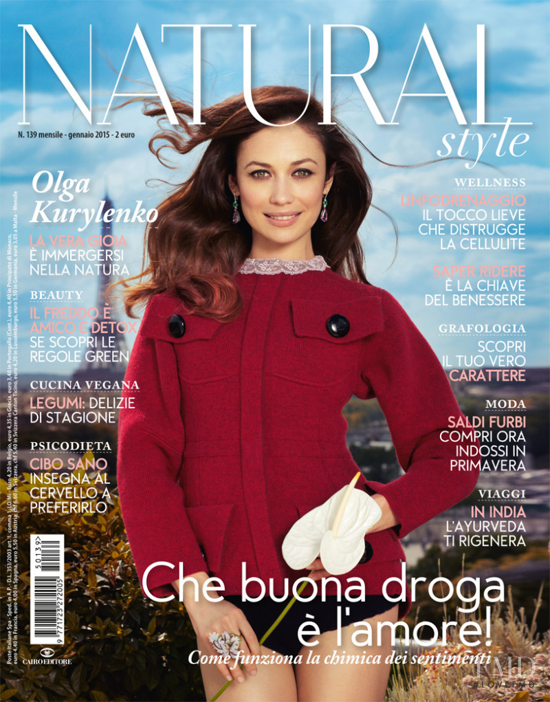 Olga Kurylenko featured on the Natural Style cover from January 2015