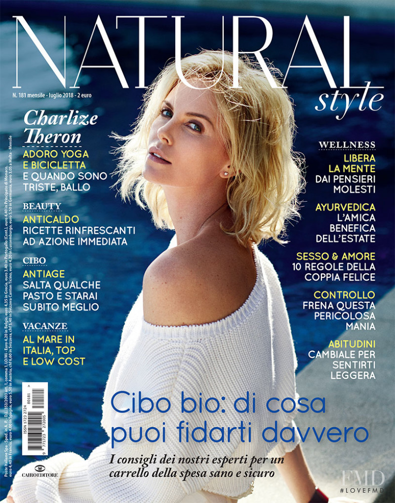Charlize Theron featured on the Natural Style cover from July 2018