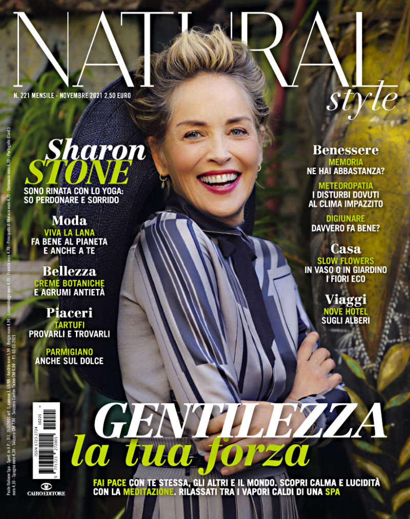 Sharon Stone featured on the Natural Style cover from November 2021