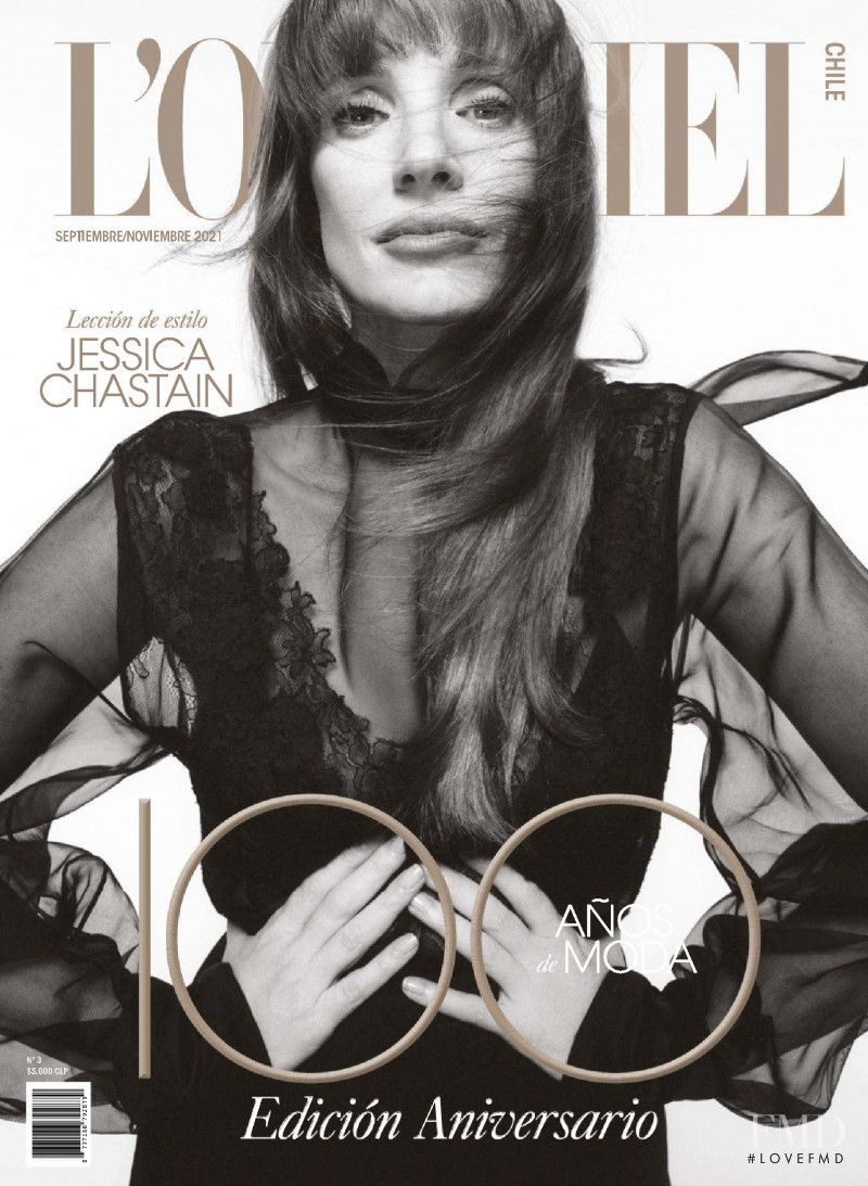 Jessica Chastain featured on the L\'Officiel Chile cover from September 2021