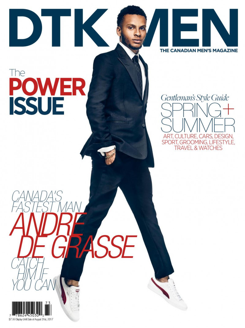 Andre De Grasse featured on the DTK Men cover from March 2017