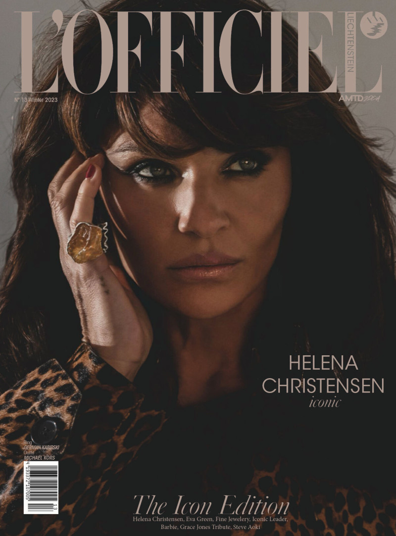 Helena Christensen featured on the L\'Officiel Liechtenstein cover from November 2023