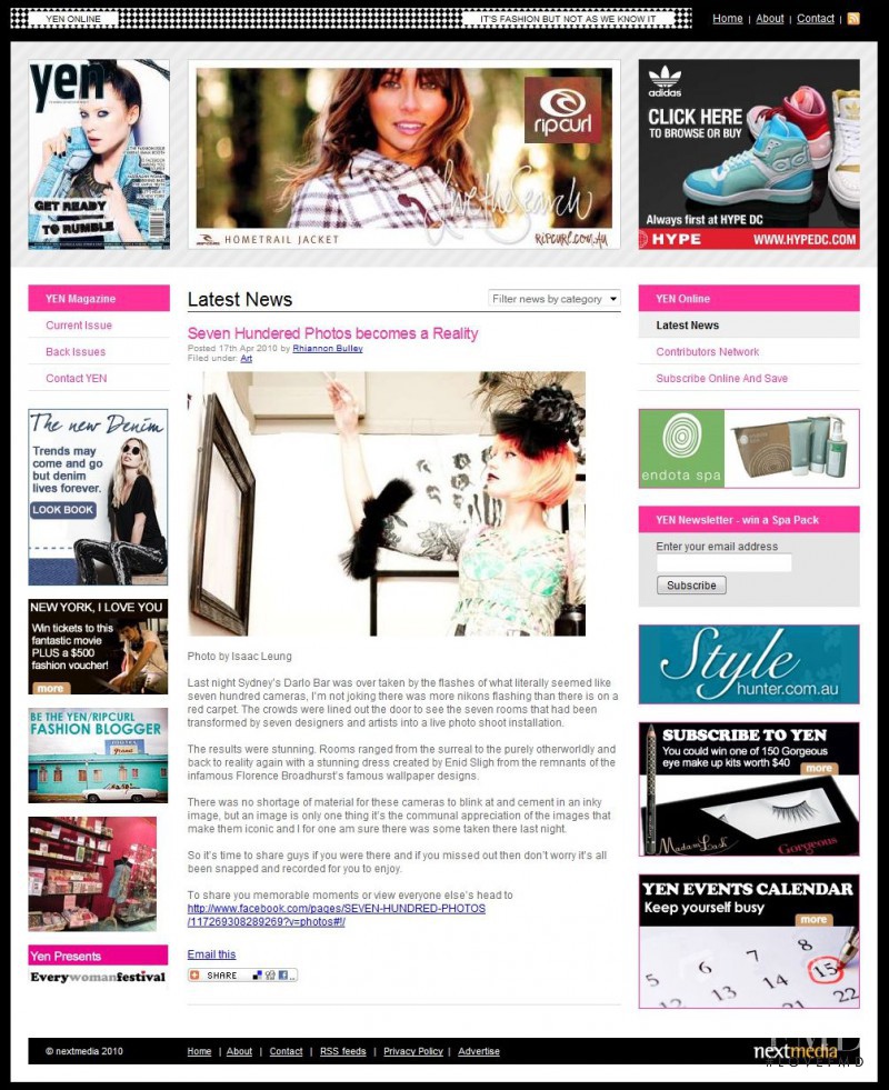  featured on the YenMag.net screen from April 2010