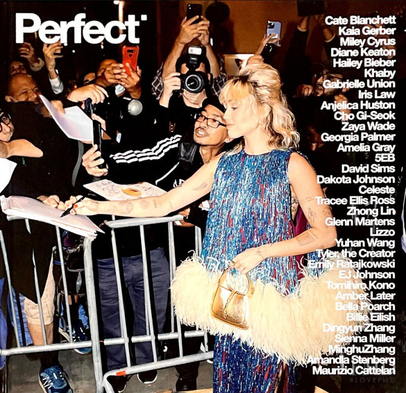 Miley Cyrus featured on the Perfect cover from February 2022
