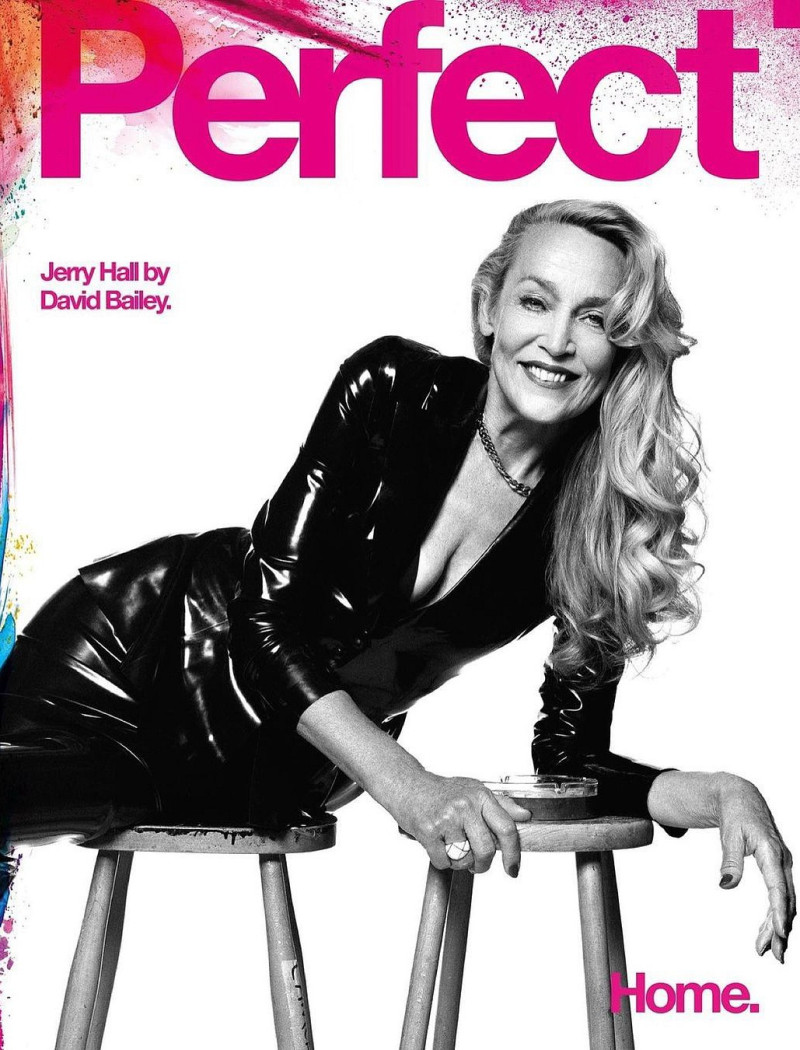 Jerry Hall featured on the Perfect cover from February 2024