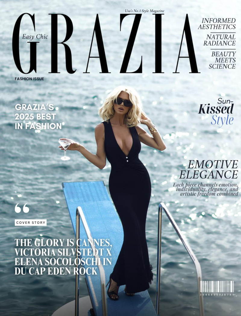 Victoria Silvstedt featured on the Grazia USA cover from June 2025