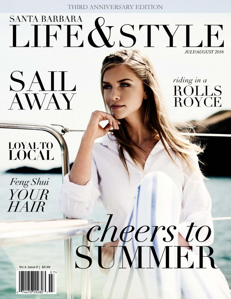 Marina Laswick featured on the SBLS - Santa Barbara Life & Style cover from July 2016