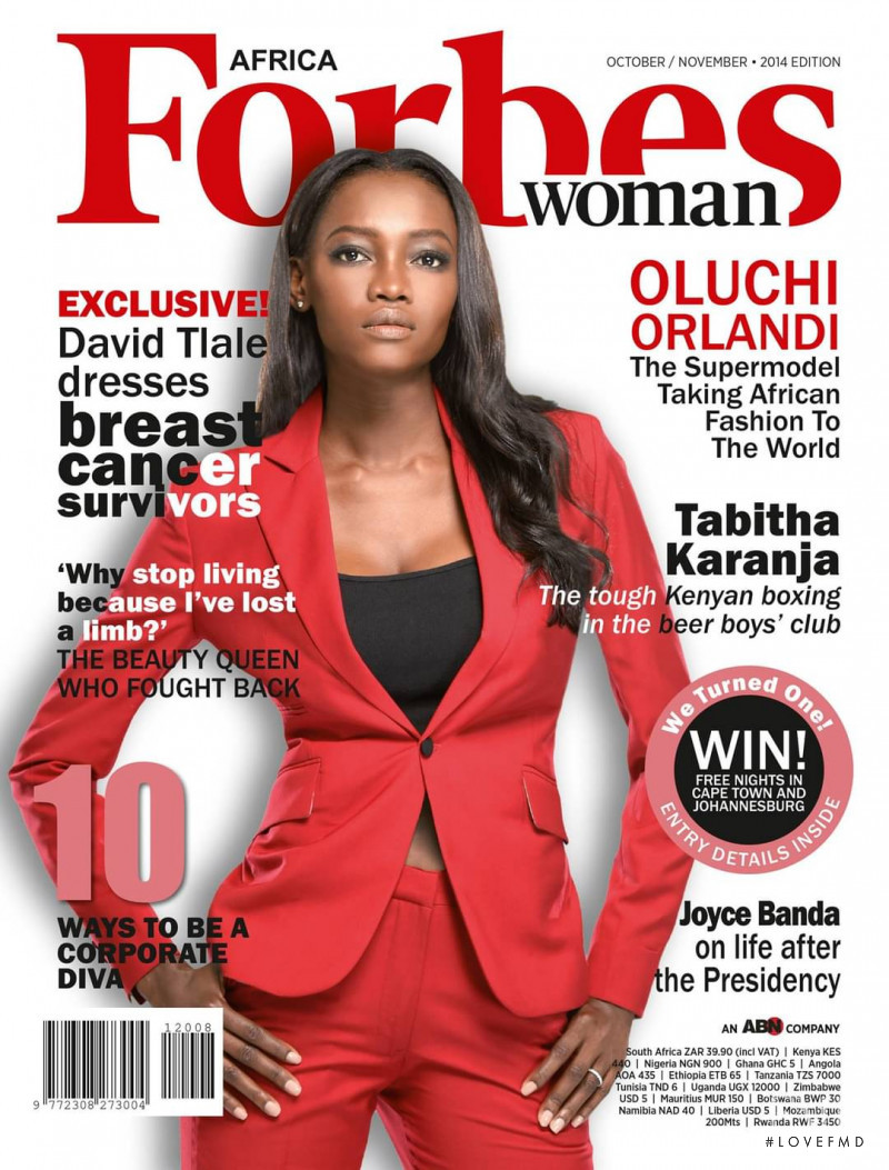 Oluchi Onweagba featured on the Forbes Woman Africa cover from October 2014