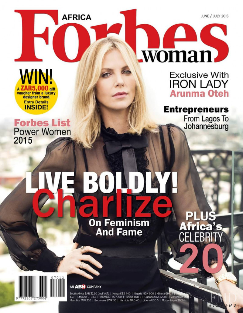 Charlize Theron featured on the Forbes Woman Africa cover from June 2015